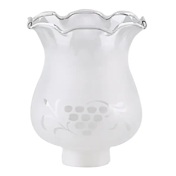 This traditional grape-style glass shade offers an affordable way to refresh existing fixtures. Its compact 4-3/8" diameter and 1-5/8" fitter make it compatible with standard bathroom and hallway fixtures.