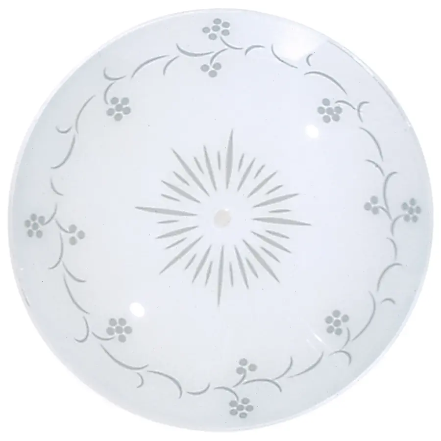 13" Round White Glass Lamp Shade with Grape Pattern