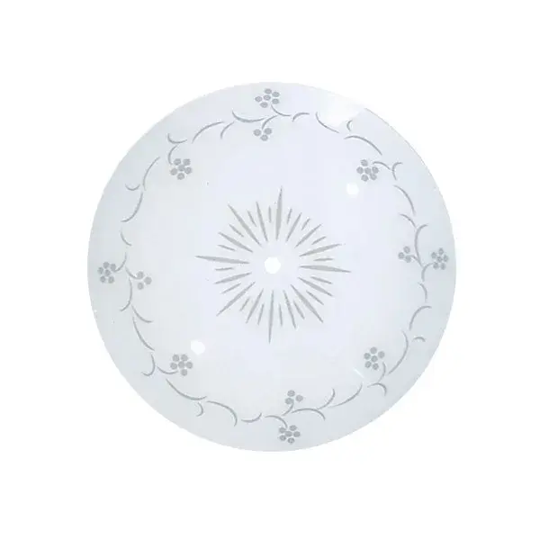 This 15-inch round glass shade features a timeless white finish adorned with an elegant grape pattern. Perfect for updating existing fixtures or replacing damaged shades in traditional and transitional spaces.