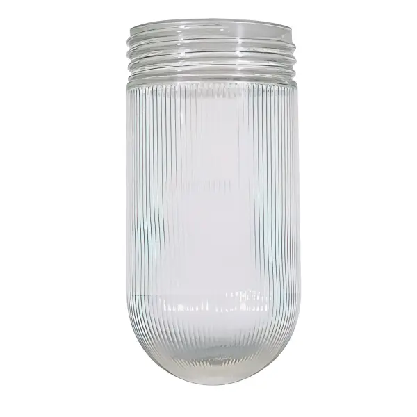 This clear ribbed glass jelly jar shade brings timeless charm to any space. Perfect for updating vintage fixtures or creating a classic look, the ribbed texture adds visual interest while providing excellent light diffusion.