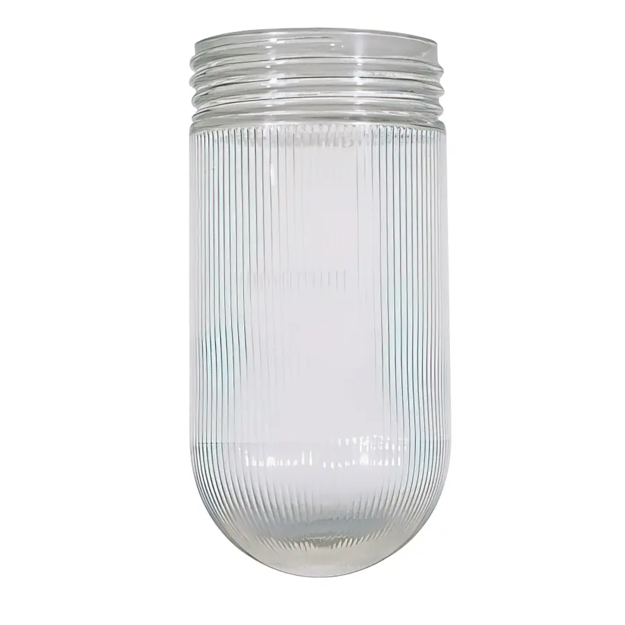 Clear Ribbed Glass Jelly Jar Shade