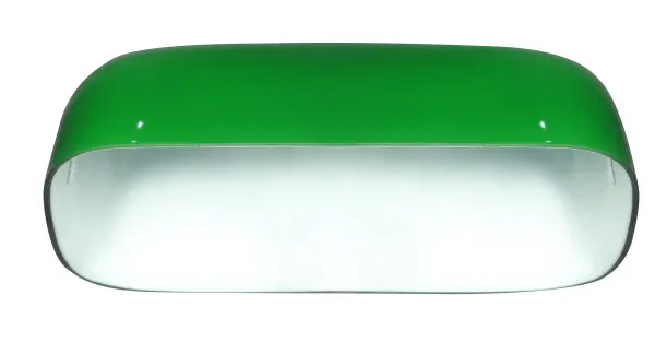 This 9-inch cased pharmacy glass shade brings timeless character to any space. The green glass finish offers a vintage aesthetic perfect for traditional or farmhouse interiors while providing functional task lighting. - alternate view