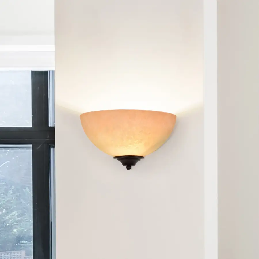 Tapas 1-Light Wall Sconce with Tuscan Suede Glass - Image 12