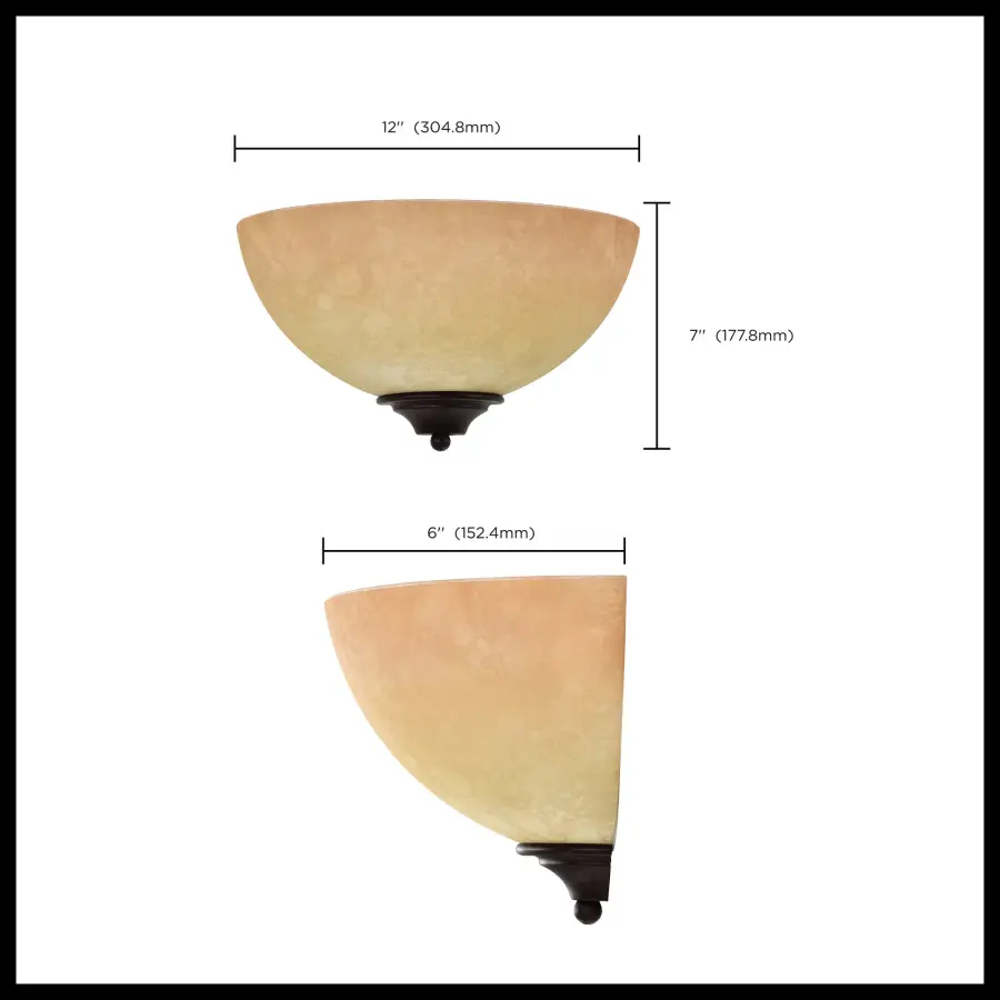 Tapas 1-Light Wall Sconce with Tuscan Suede Glass - Image 8