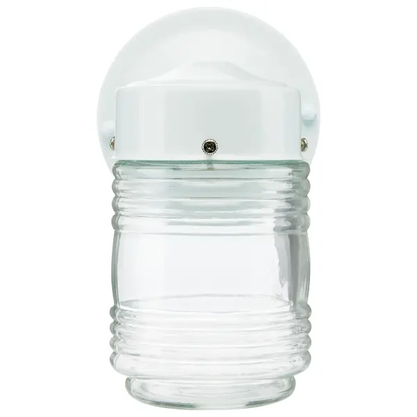 White Mason Jar Outdoor Wall Sconce with Clear Glass - Image 2