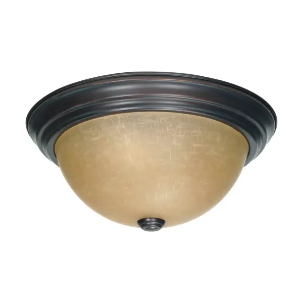 2-Light Flush Mount with Champagne Linen Glass