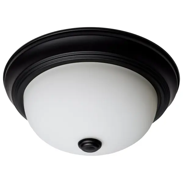 11" Matte Black Flush Mount with Opal Glass - 2 Light - Image 5