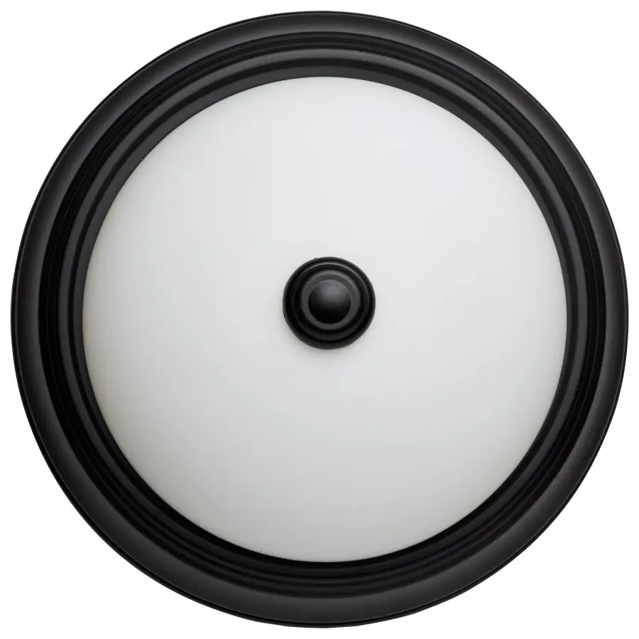 11" Matte Black Flush Mount with Opal Glass - 2 Light - Image 7