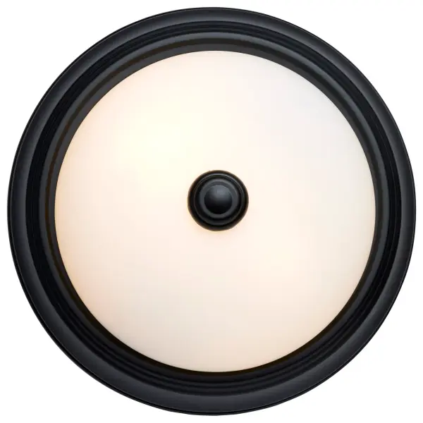 11" Matte Black Flush Mount with Opal Glass - 2 Light - Image 8