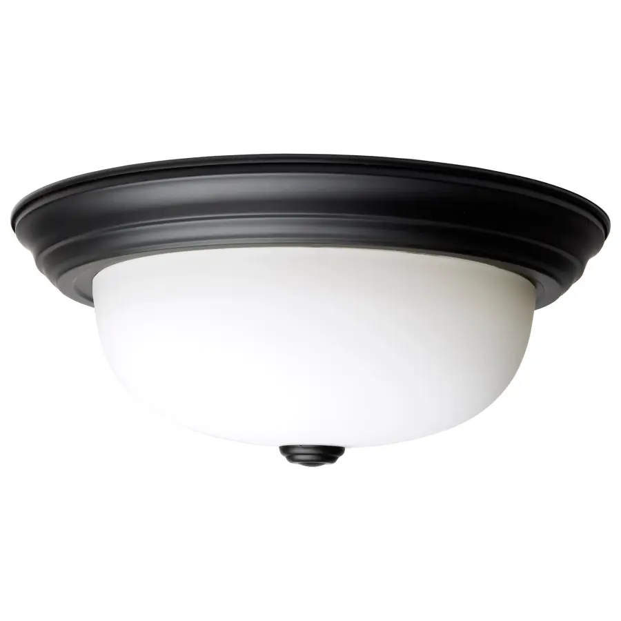13" Matte Black Flush Mount with Opal Glass - Image 3