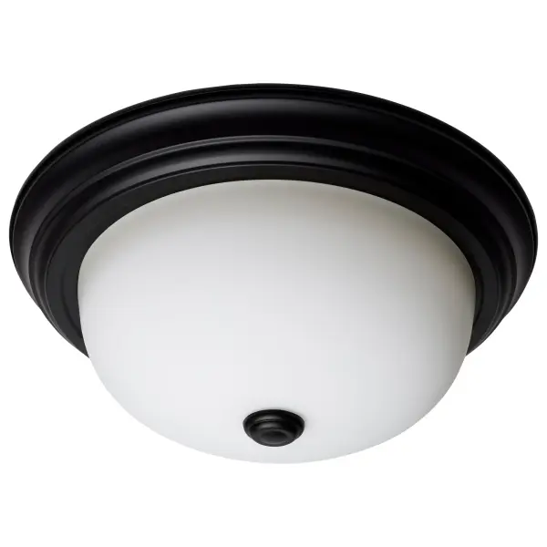 13" Matte Black Flush Mount with Opal Glass - Image 5