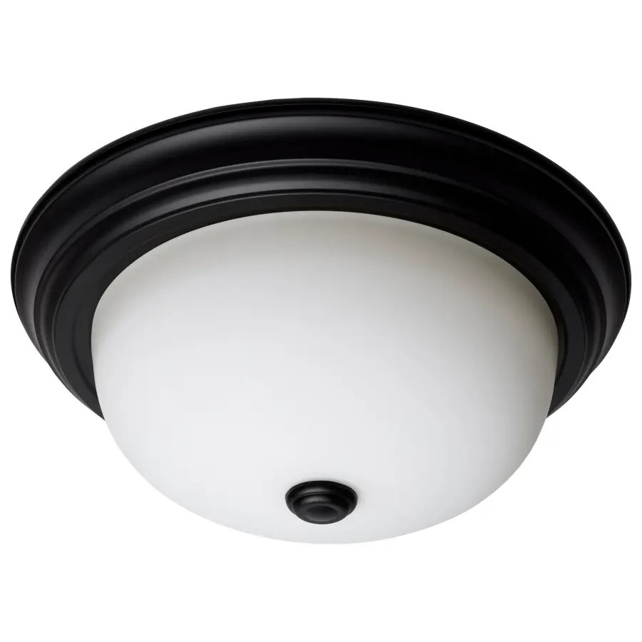13" Matte Black Flush Mount with Opal Glass - Image 5