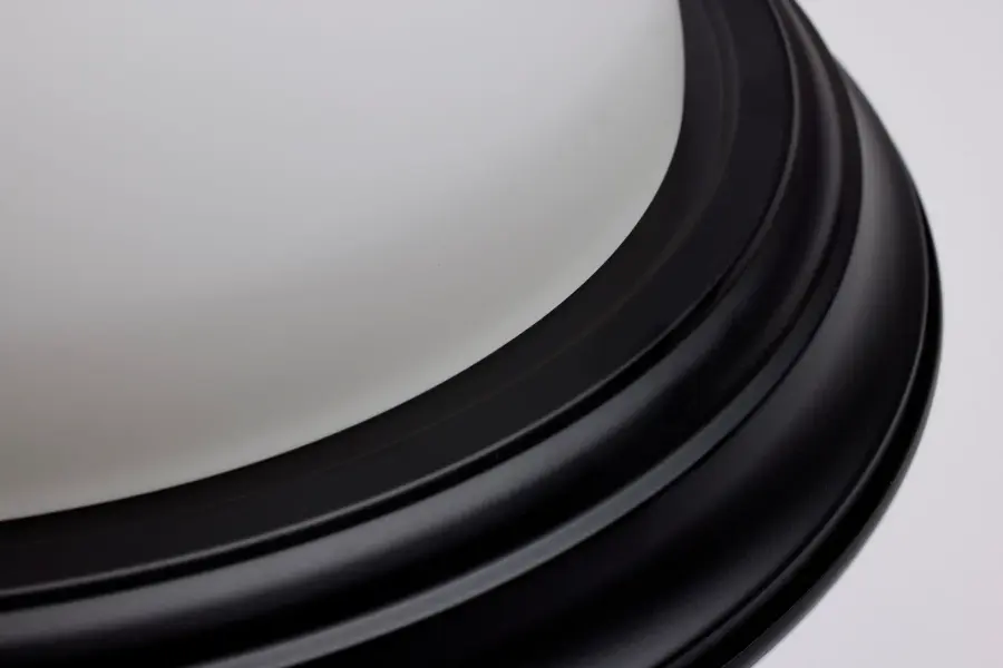 13" Matte Black Flush Mount with Opal Glass - Image 9