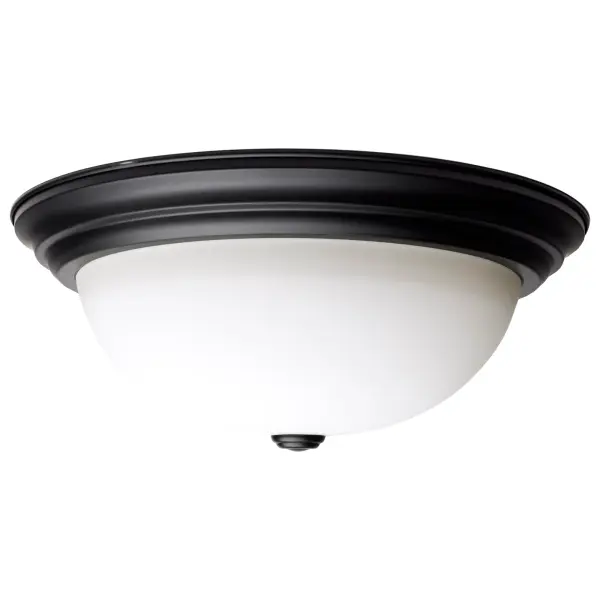 15" Matte Black Flush Mount with Opal Glass - 3 Light - Image 3