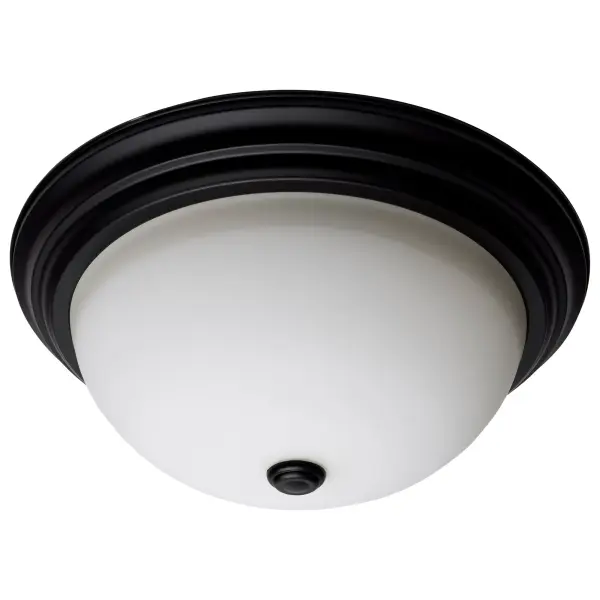 15" Matte Black Flush Mount with Opal Glass - 3 Light - Image 5