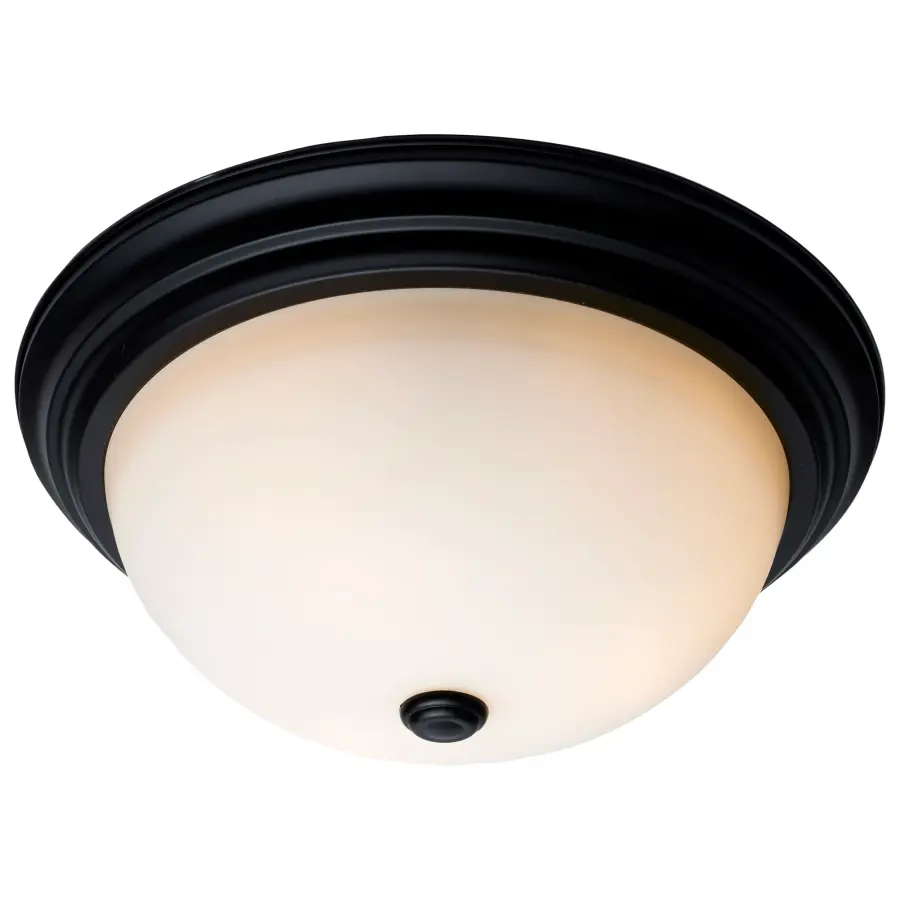 15" Matte Black Flush Mount with Opal Glass - 3 Light - Image 6