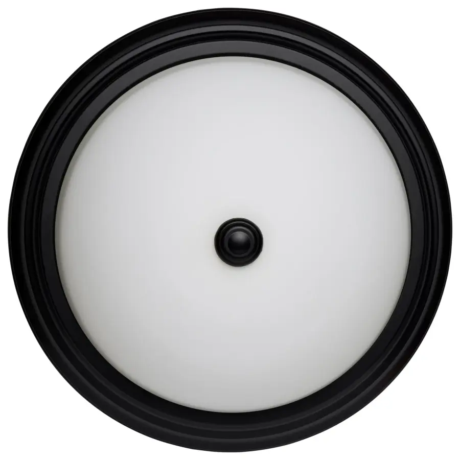 15" Matte Black Flush Mount with Opal Glass - 3 Light - Image 7