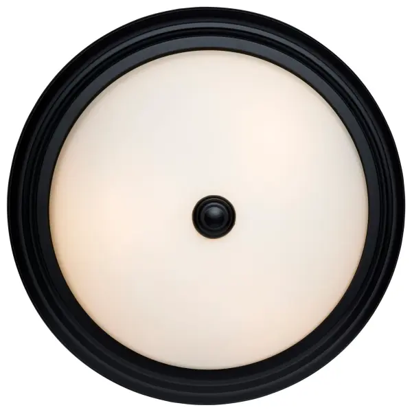 15" Matte Black Flush Mount with Opal Glass - 3 Light - Image 8