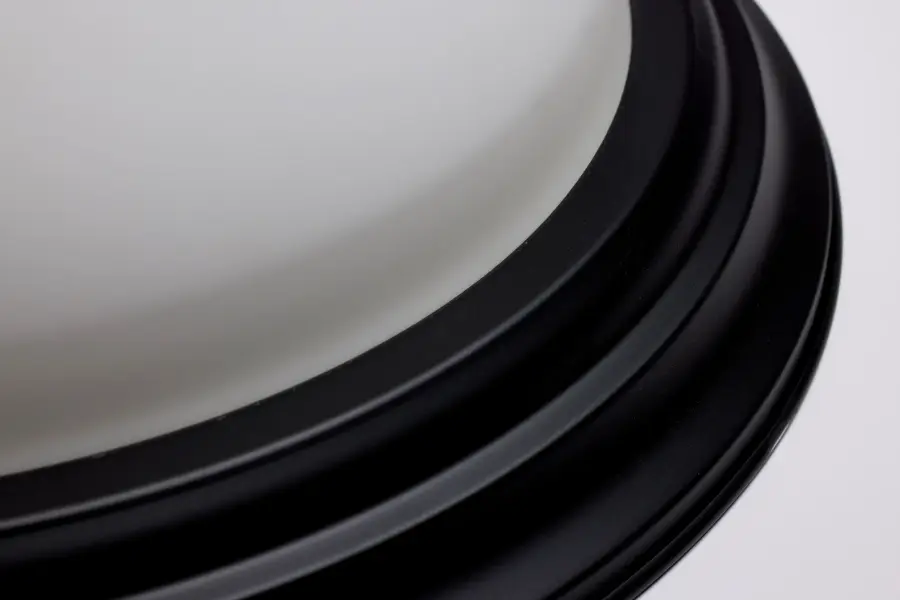 15" Matte Black Flush Mount with Opal Glass - 3 Light - Image 9