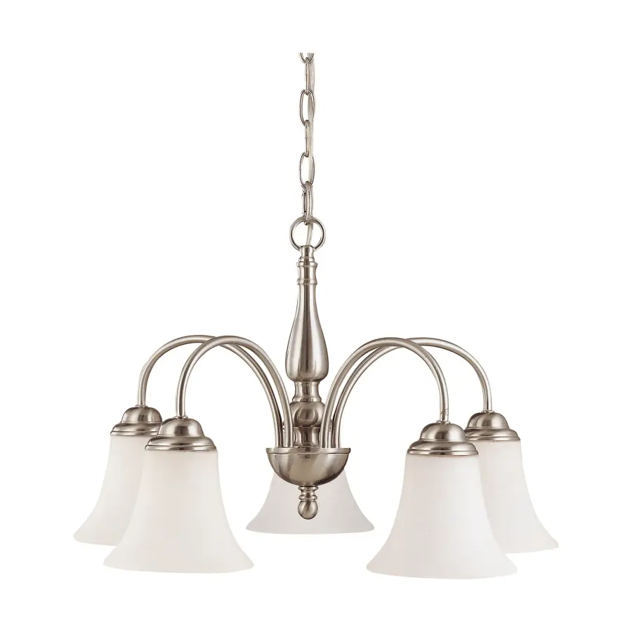 Dupont 5-Light Chandelier with Satin White Glass