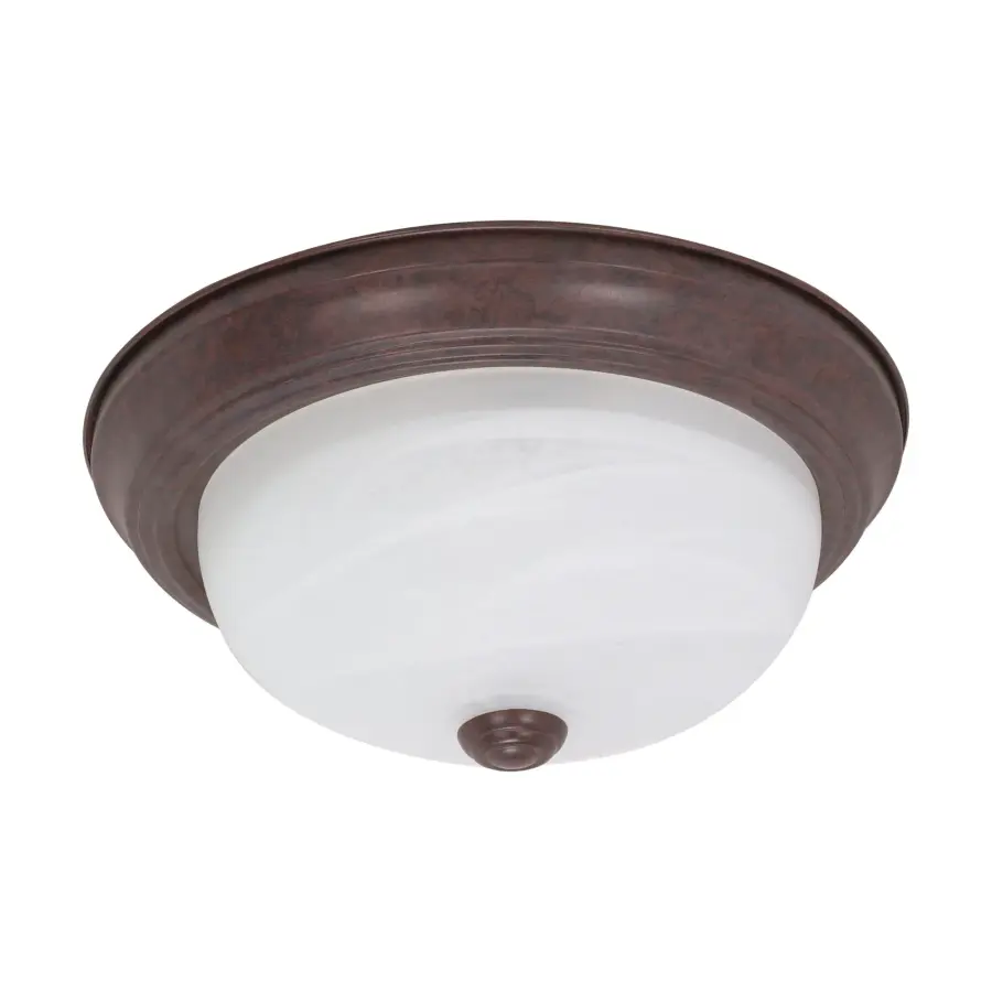 2-Light Alabaster Glass Flush Mount - 13 Inch