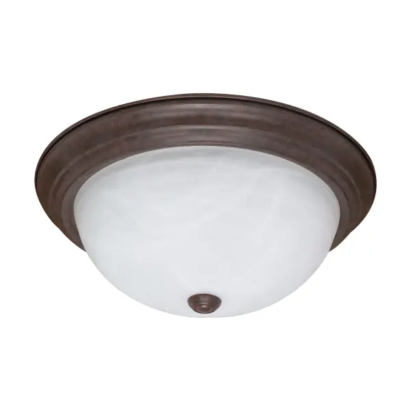 This 3-light flush mount combines traditional old bronze finish with soft alabaster glass for elegant ambient lighting. Perfect for standard ceiling heights, it delivers timeless style to living spaces and entryways.