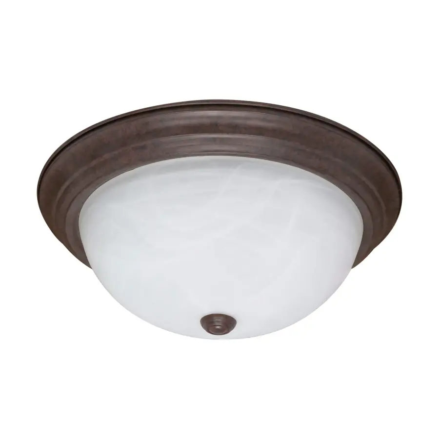 3-Light Alabaster Glass Flush Mount - 15 Inch