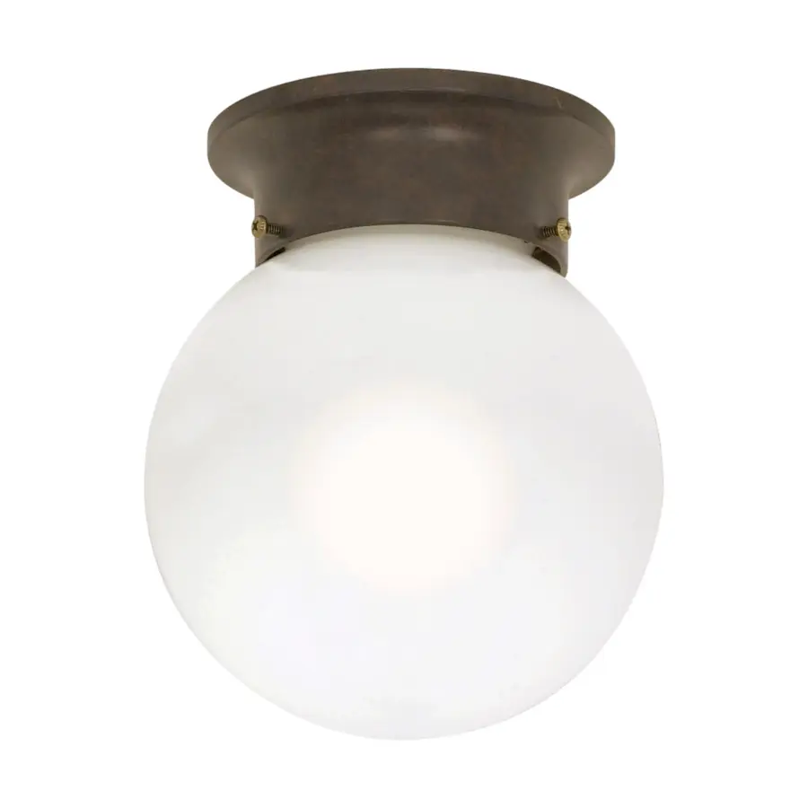 6-Inch White Ball Flush Mount Ceiling Light