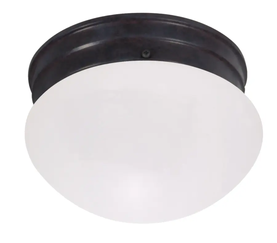 8" Mushroom Flush Mount in Mahogany Bronze with Frosted Glass
