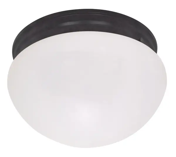 This 12-inch flush mount delivers practical, glare-free illumination through frosted glass in a warm mahogany bronze finish. Ideal for spaces with standard or low ceilings where a sleek profile is essential.