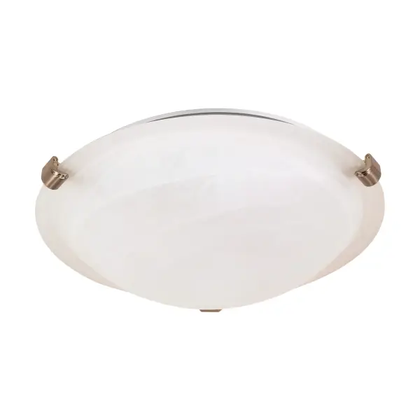 This 16-inch flush mount combines contemporary style with practical functionality. The brushed nickel finish and alabaster glass create a sophisticated look perfect for modern and transitional spaces.