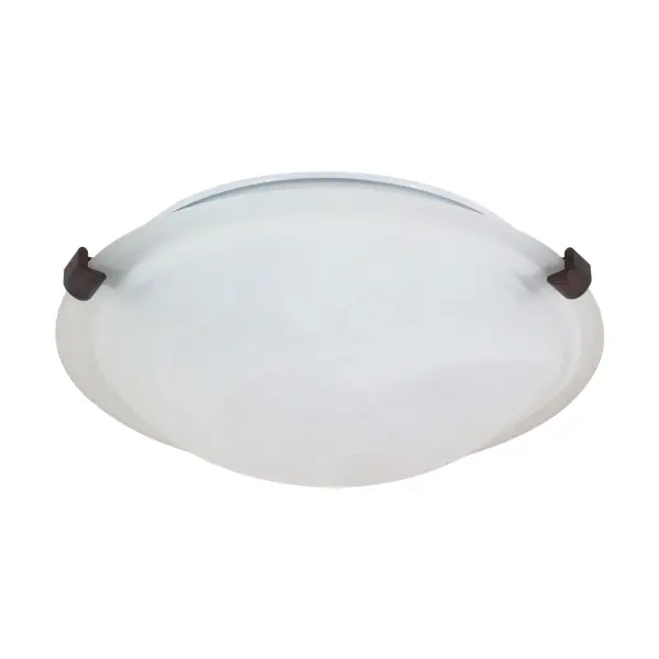 This 16-inch flush mount combines timeless alabaster glass with an old bronze finish, offering elegant ambient lighting for low-ceiling spaces. The Tri-Clip installation system makes setup quick and straightforward.