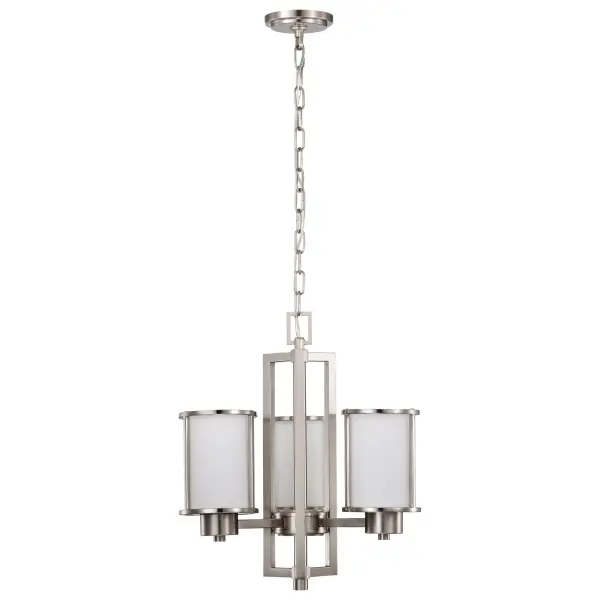 Odeon 3-Light Convertible Chandelier with Satin White Glass - Image 5