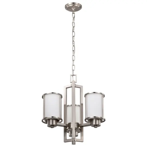 Odeon 3-Light Convertible Chandelier with Satin White Glass - Image 7