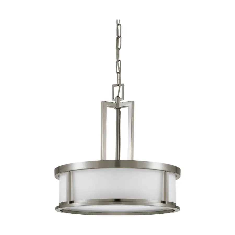 Odeon 4-Light Pendant with Satin White Glass - Image 1