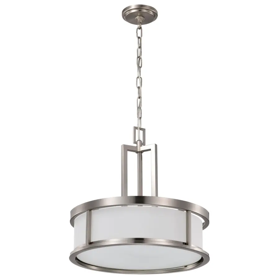 Odeon 4-Light Pendant with Satin White Glass - Image 2