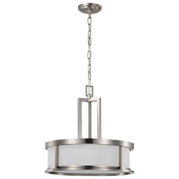 Odeon 4-Light Pendant with Satin White Glass - Image 3