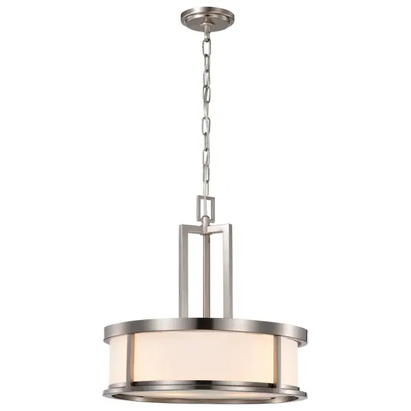 Odeon 4-Light Pendant with Satin White Glass - Image 4
