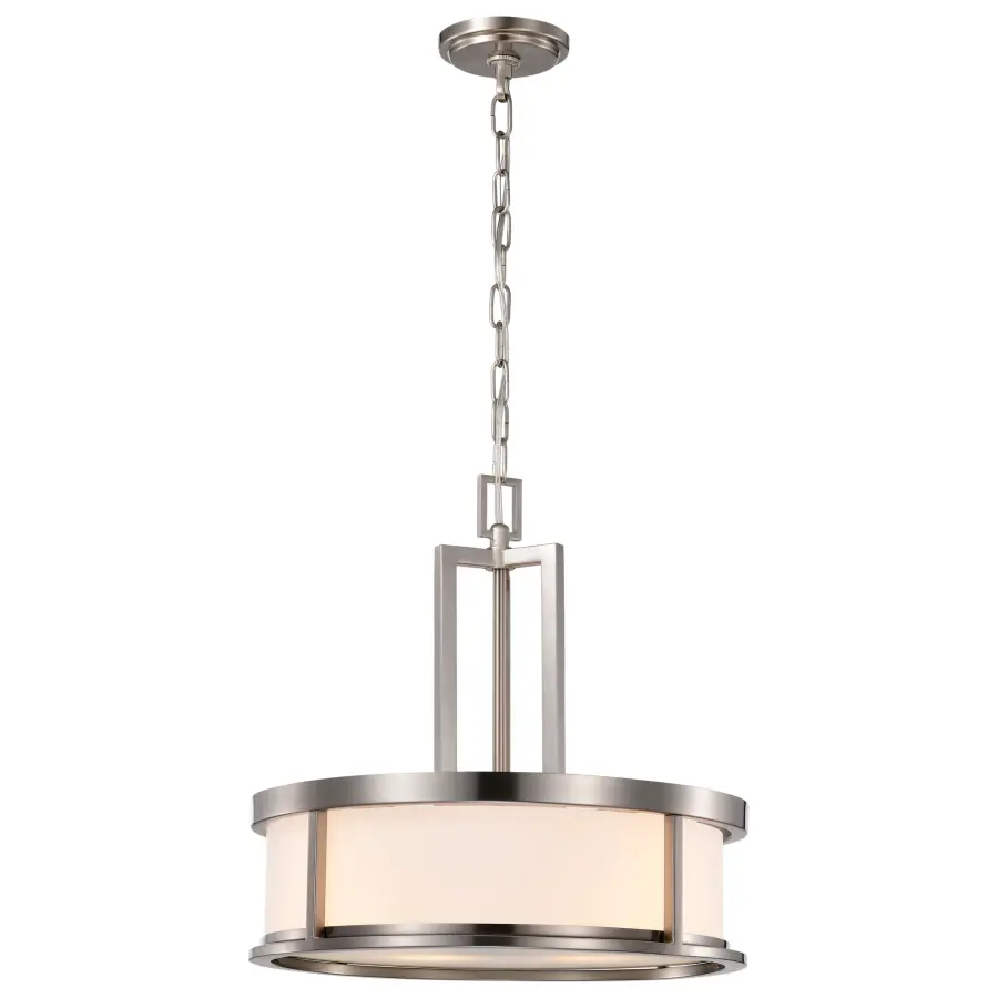 Odeon 4-Light Pendant with Satin White Glass - Image 4