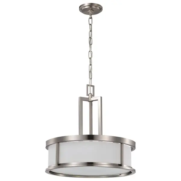 Odeon 4-Light Pendant with Satin White Glass - Image 5