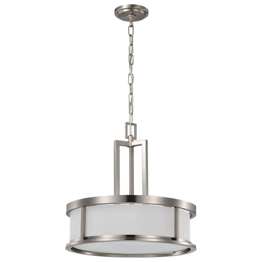 Odeon 4-Light Pendant with Satin White Glass - Image 5