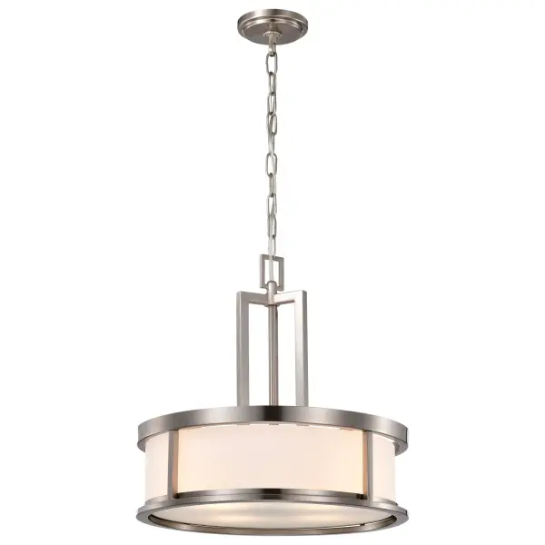 Odeon 4-Light Pendant with Satin White Glass - Image 6