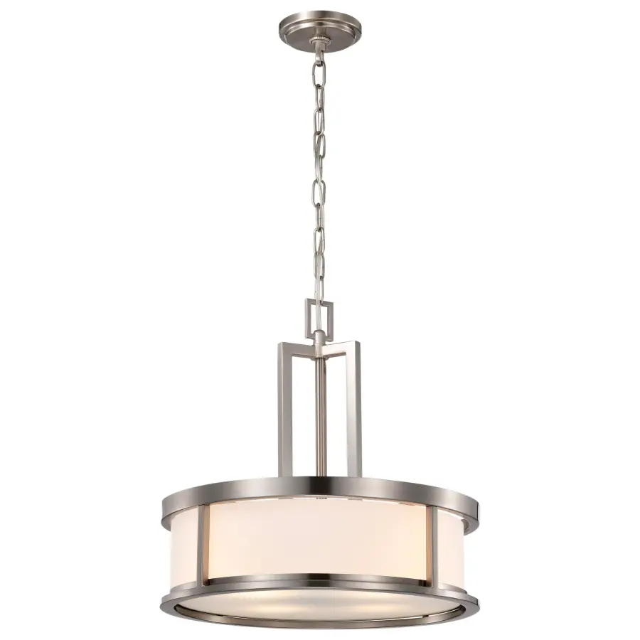 Odeon 4-Light Pendant with Satin White Glass - Image 6