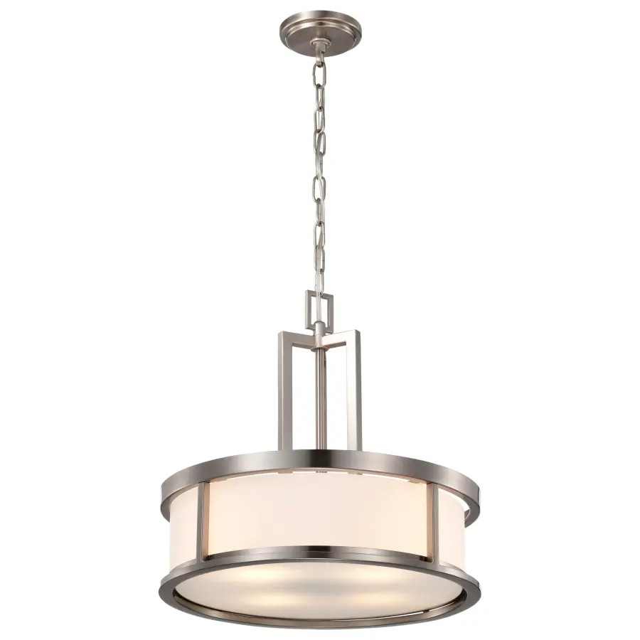Odeon 4-Light Pendant with Satin White Glass - Image 7
