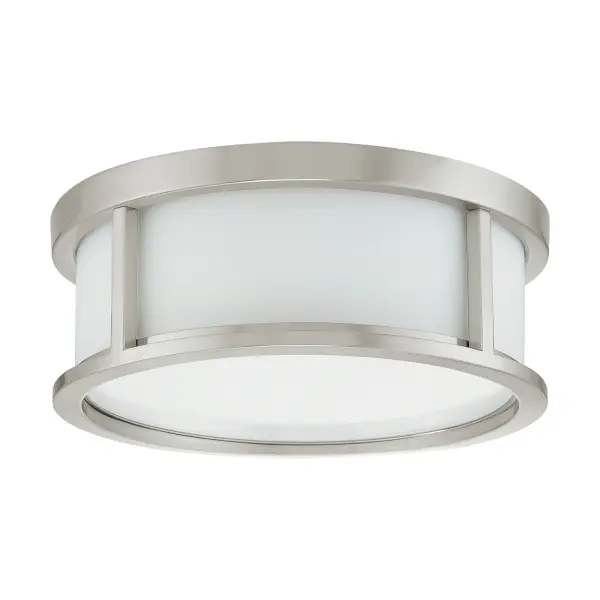 Odeon 2-Light Flush Mount Dome with Satin White Glass