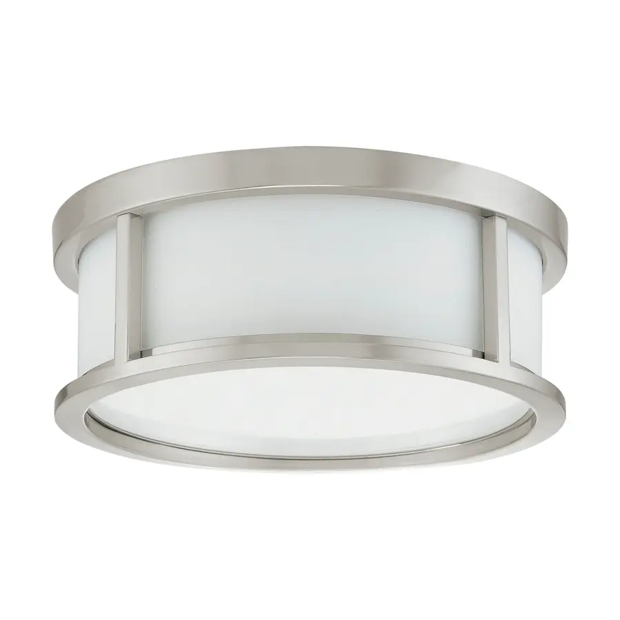 Odeon 2-Light Flush Mount Dome with Satin White Glass