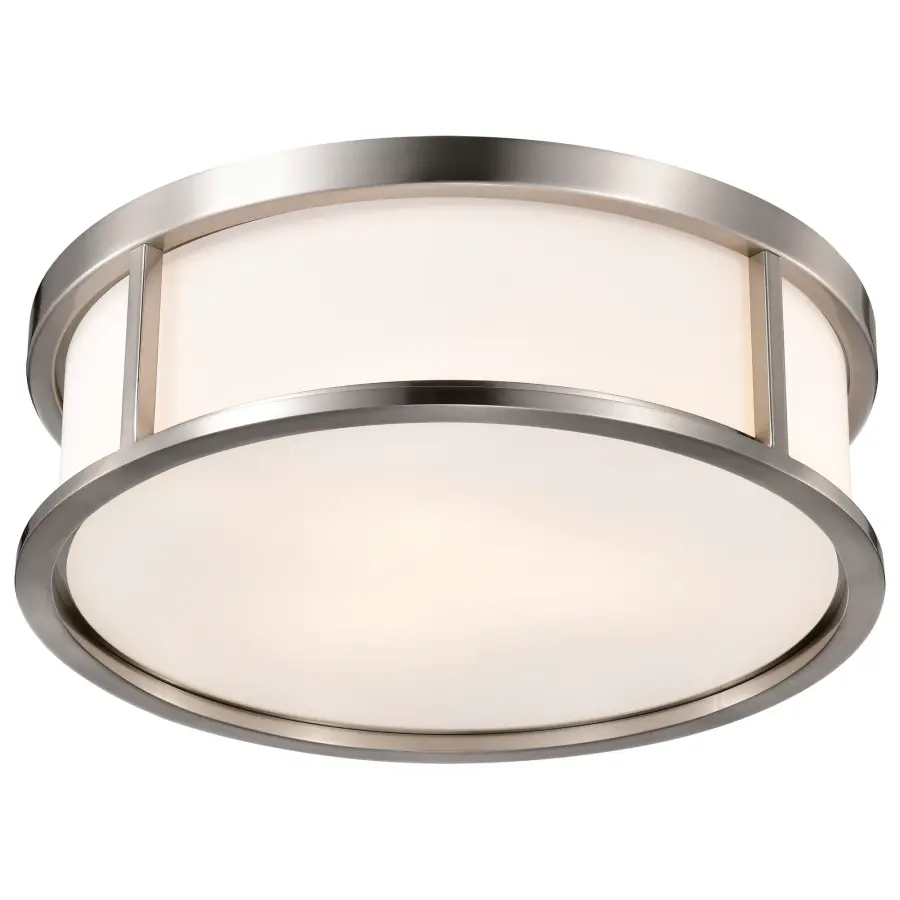 Odeon 3-Light Flush Mount Dome with Satin White Glass - Image 3