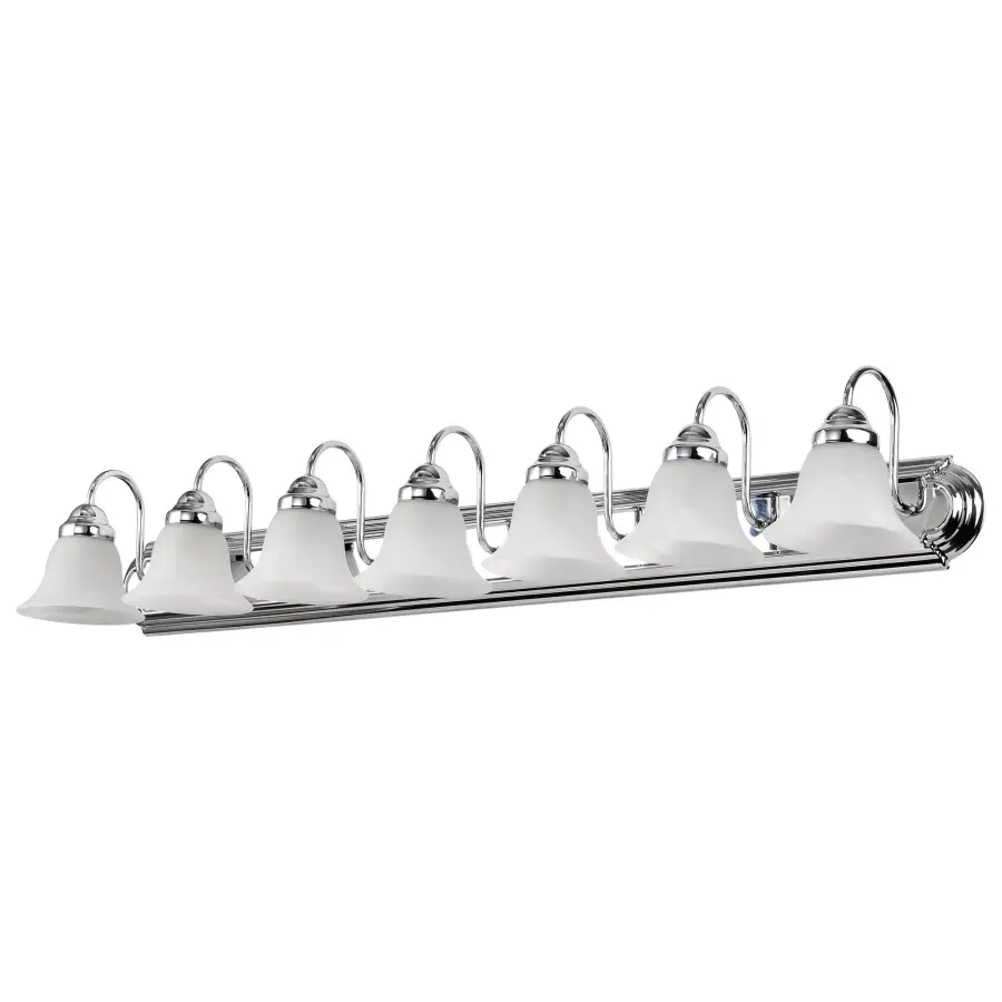 Ballerina 7-Light Vanity with Alabaster Glass Bell Shades - Image 4