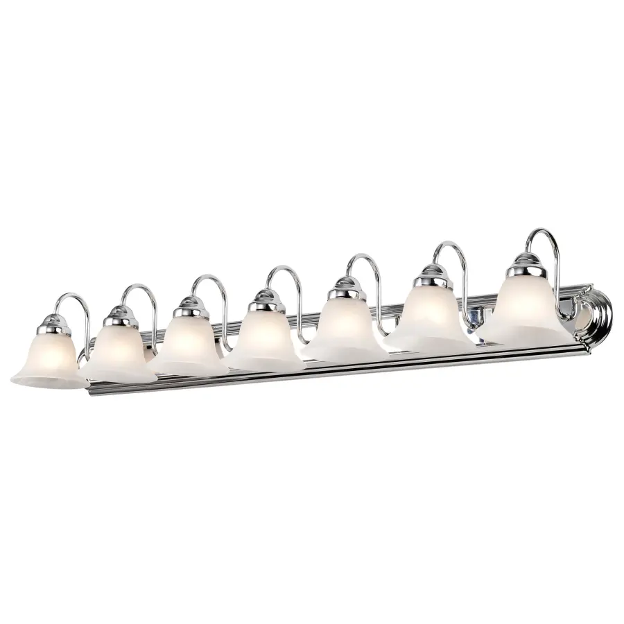 Ballerina 7-Light Vanity with Alabaster Glass Bell Shades - Image 5