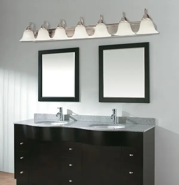 Ballerina 7-Light Vanity with Alabaster Glass Bell Shades - Image 8